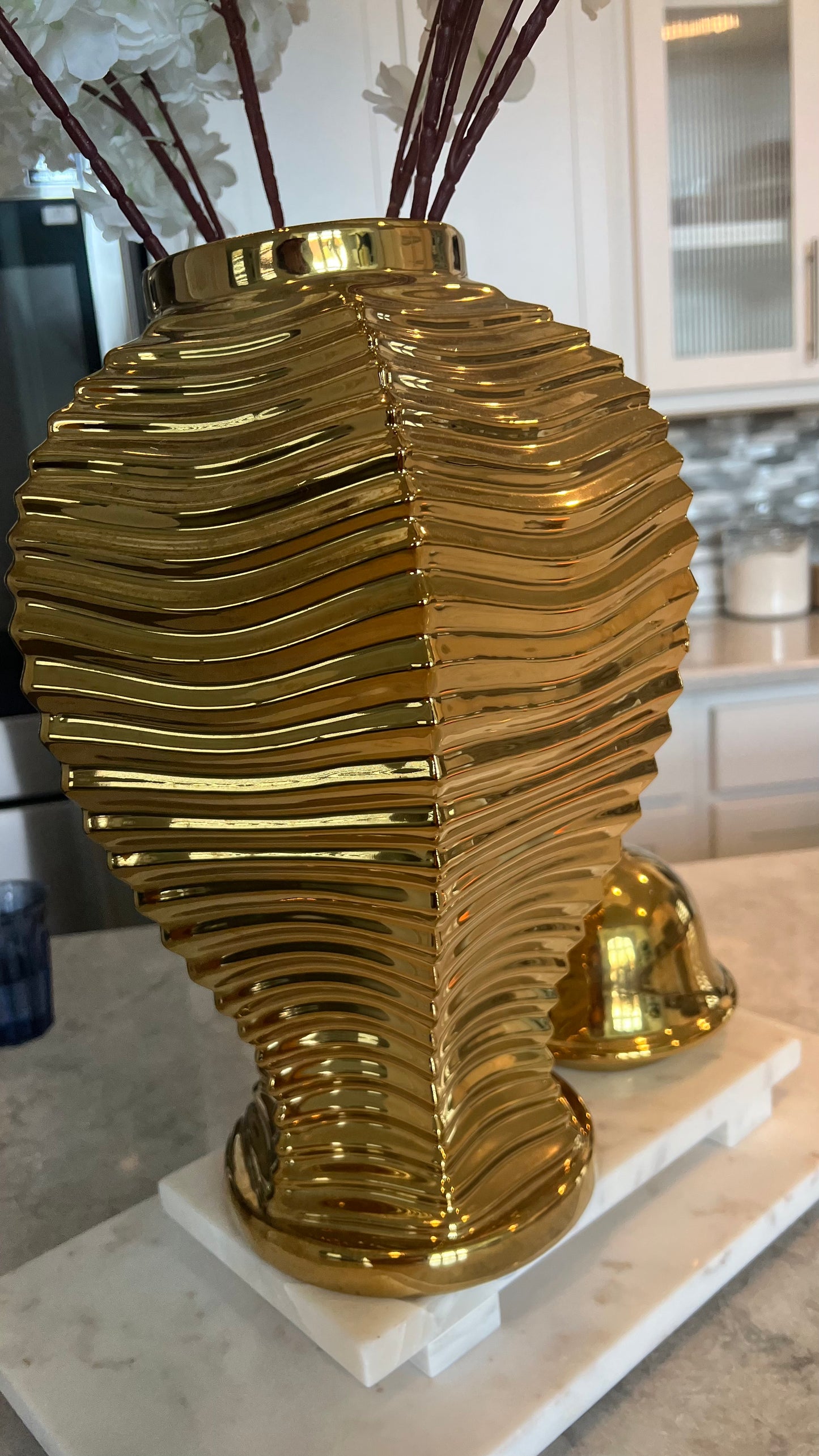 Gold Textured Ginger Jar