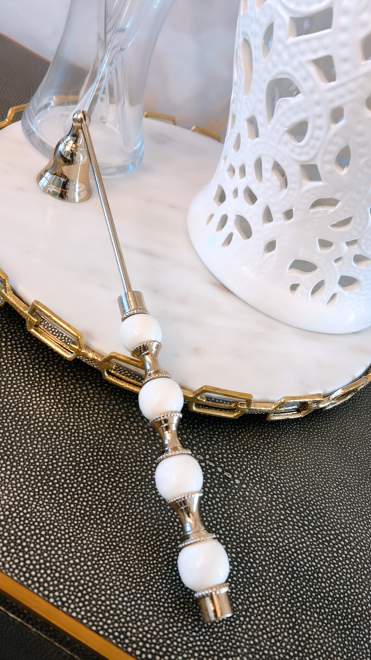 White and Gold Candle Snuffer