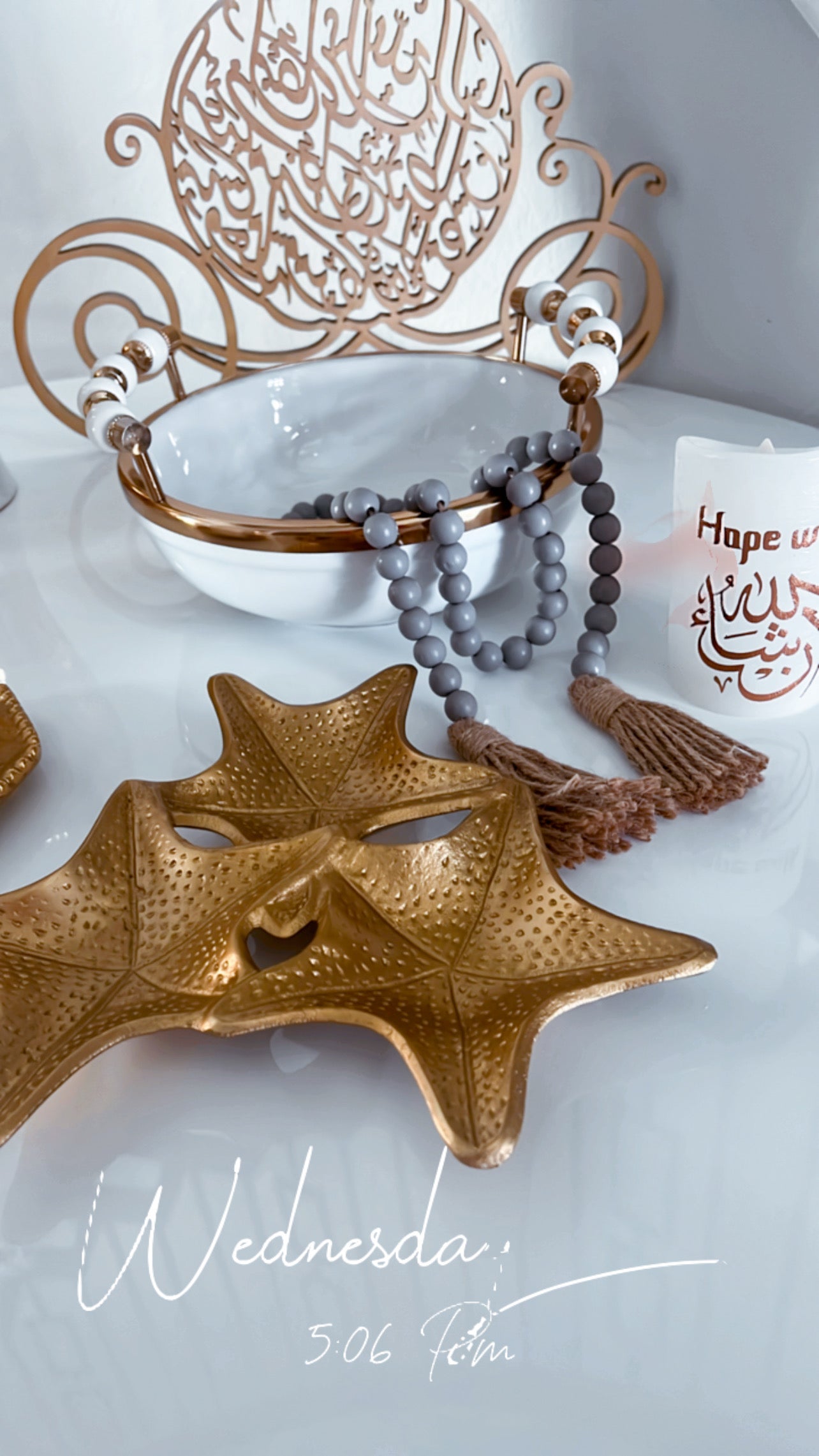 Gold Glided Ramadan/EID 3-Section Glided Tray