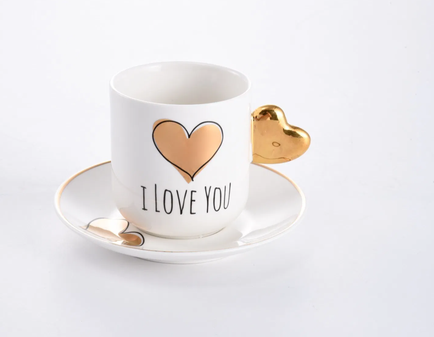 Heart Porcelain Cup and Saucer Set