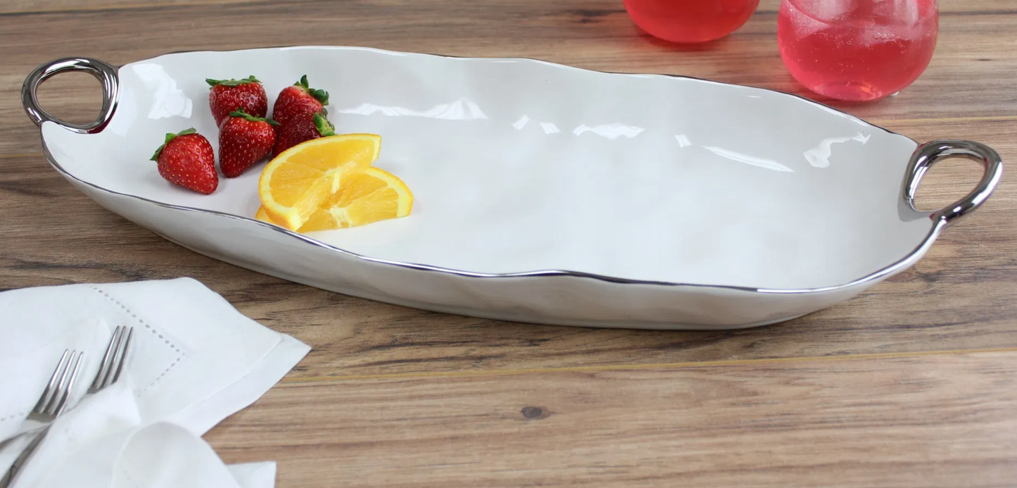 Deep Long Server with Silver Handles