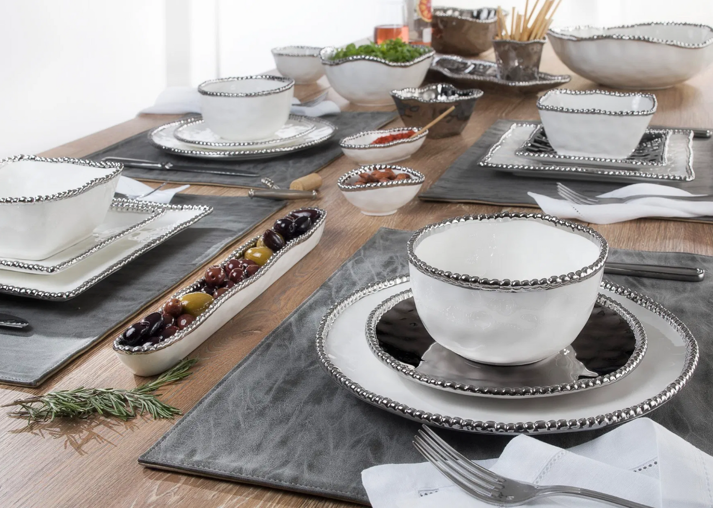 Silver Round Beaded Salad Plate