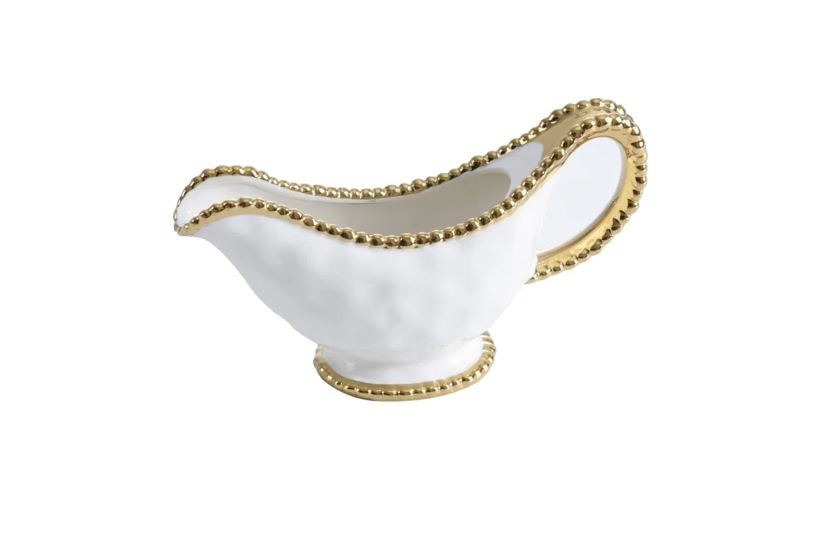 Gold Beaded Gravy Boat