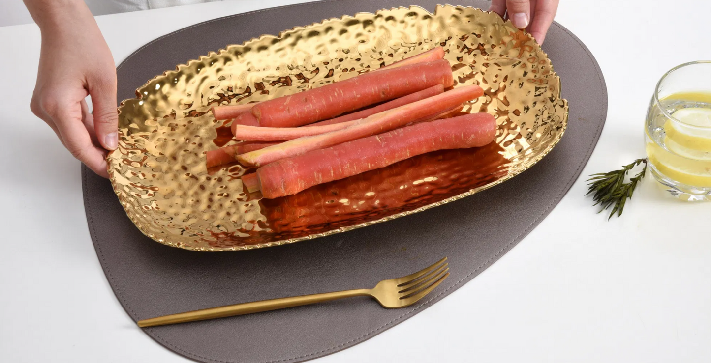 Gold Medium Hammered Serving Platter