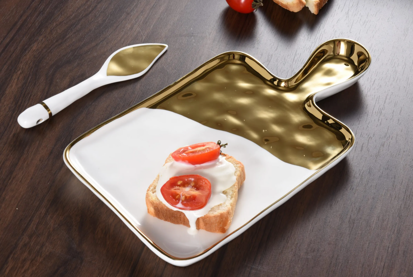 Gold Dipped Paddle Serving Tray Set