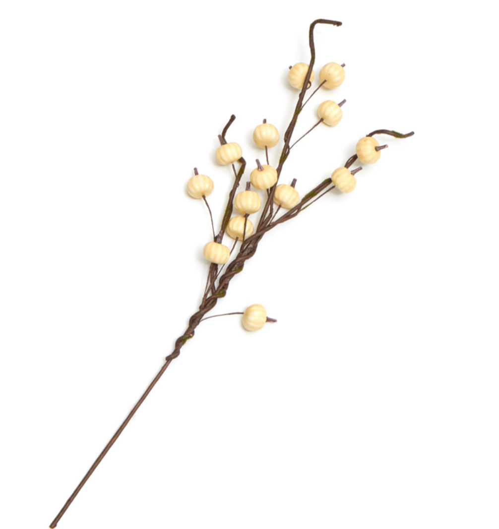 Cream Faux Pumpkin Branch