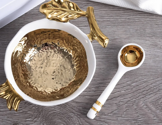 Gold Pomegranate Snack Bowl Set