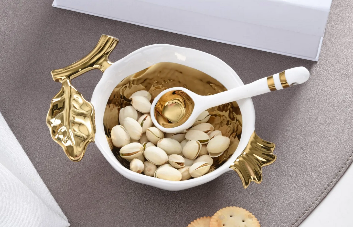 Gold Pomegranate Snack Bowl Set