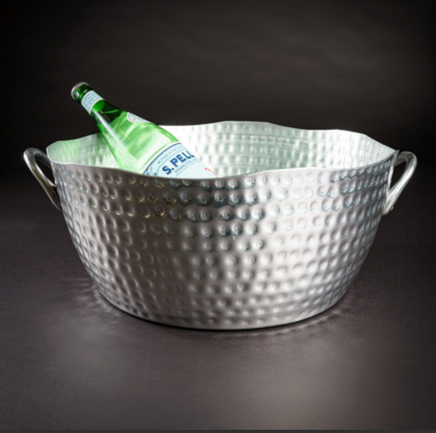 Round Hammered Beverage Serving Tub (2 Colors)