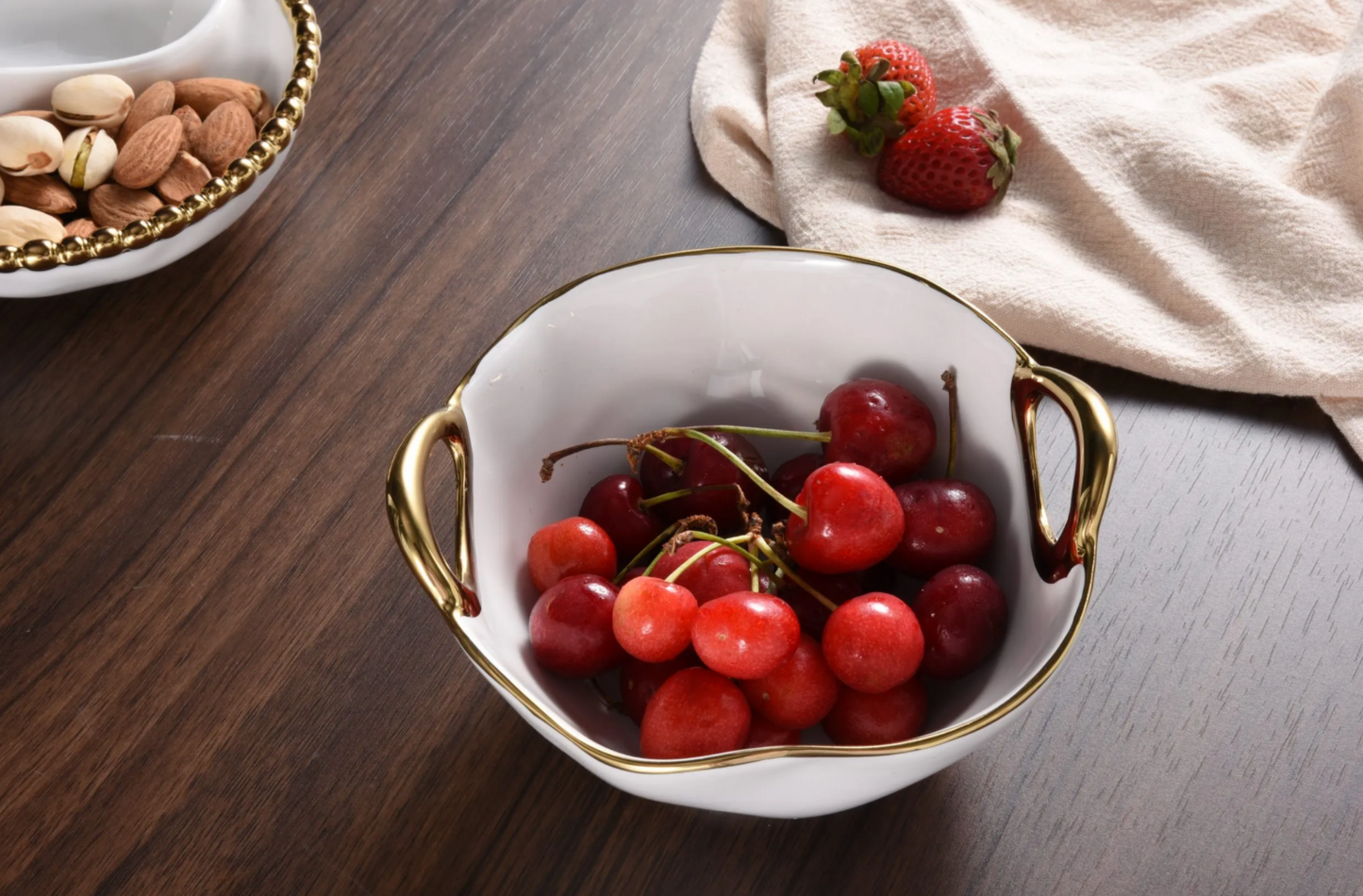 Gold Handle Snack/Cereal Bowl