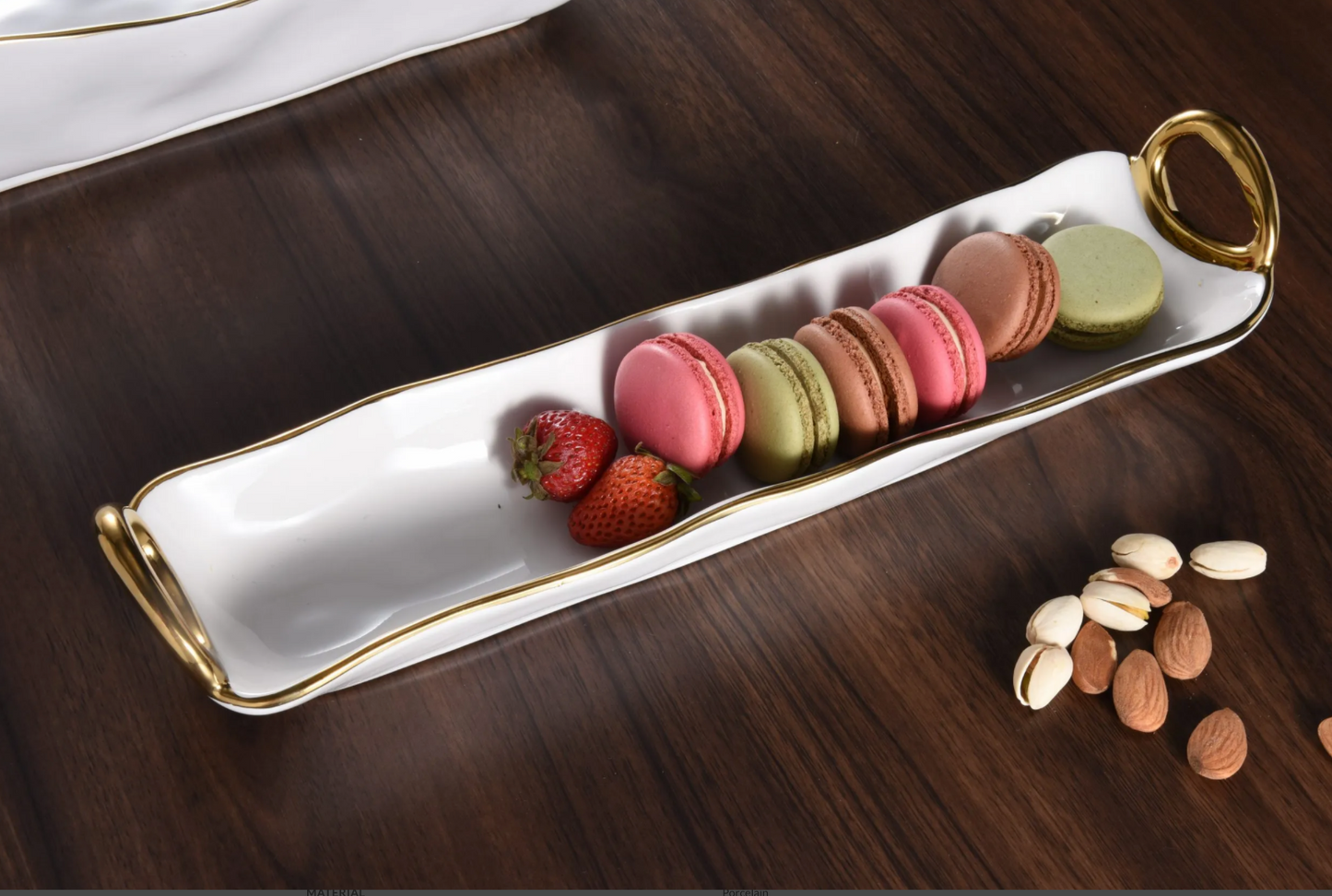 Gold Handle Long Serving Tray