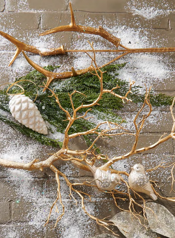 37" Gold Metallic Manzanita Branch