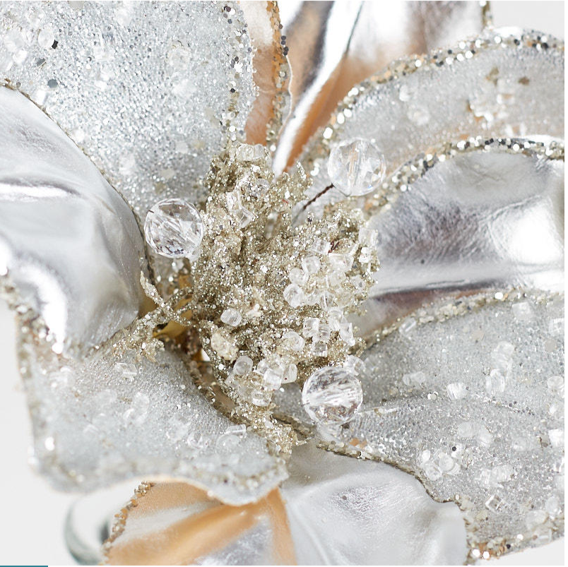 Large Silver Beaded Magnolia Stem