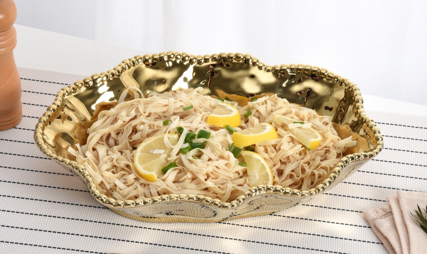 Gold Wavy Serving Bowl