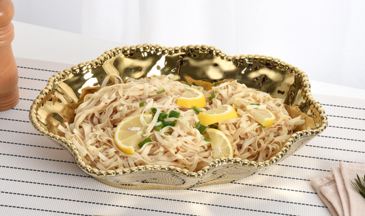 Gold Wavy Serving Bowl