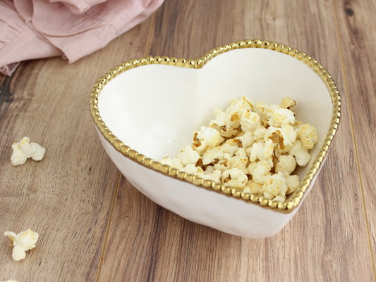 Gold Beaded Heart Bowl