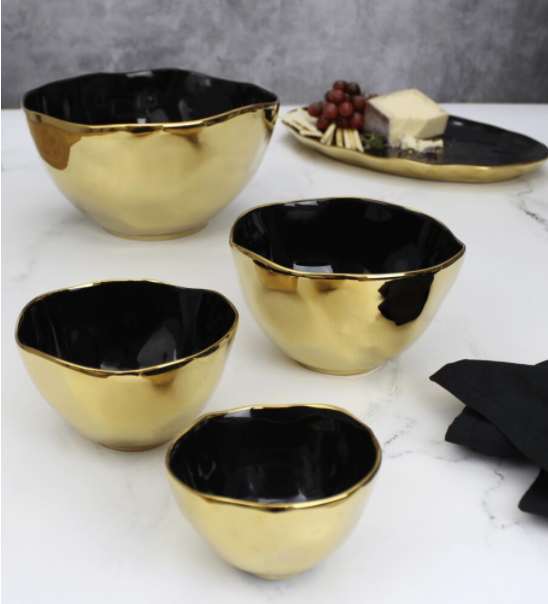 Gold and Black Eclipse Serveware Collection