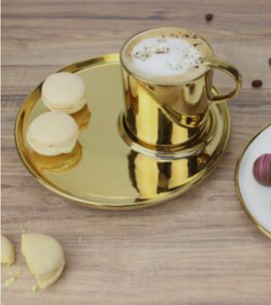 Gold Cup and Plate (2 Sizes)
