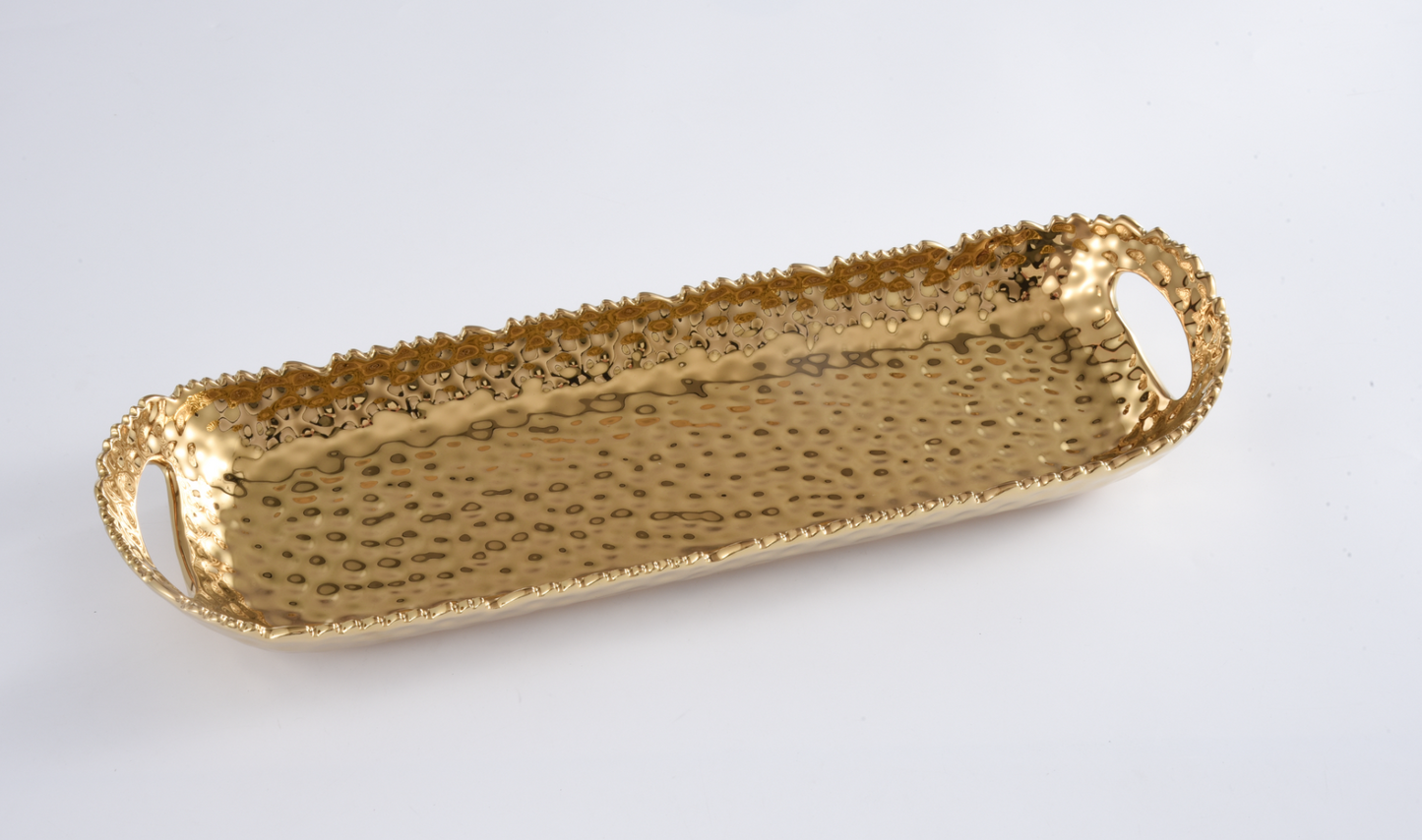 Gold Porcelain Hammered Serveware Collection