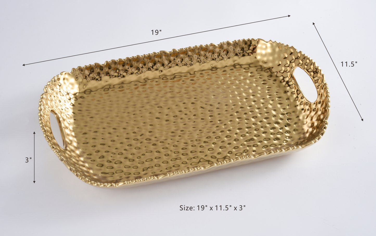 Gold Porcelain Hammered Serveware Collection