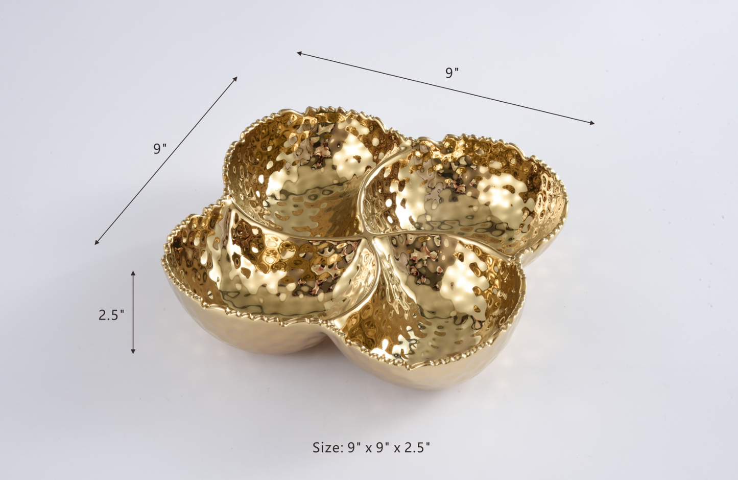 Gold Porcelain Hammered Serveware Collection