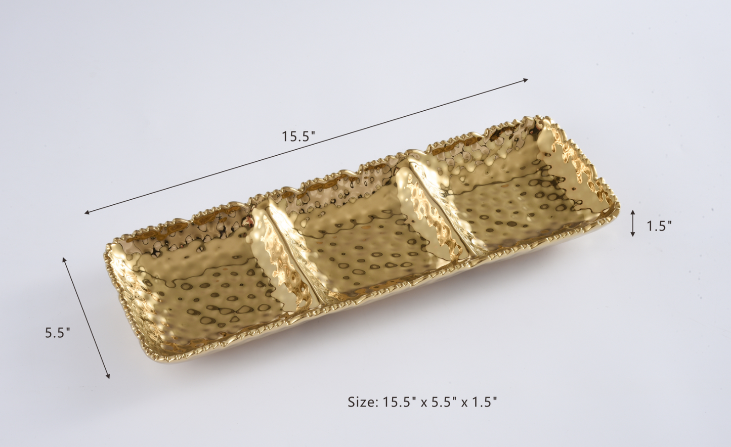 Gold Porcelain Hammered Serveware Collection