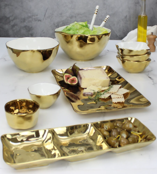 Gold and White Moonlight Serve Ware Collection
