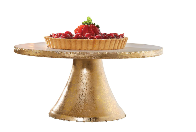 Gold Foil Marble Pedestal Stand