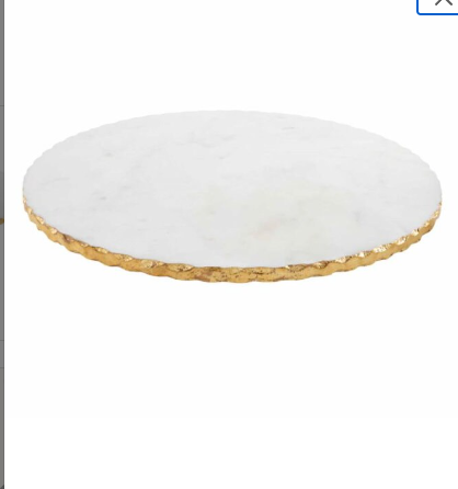 Marble and Foil Gold Edge Lazy Susan