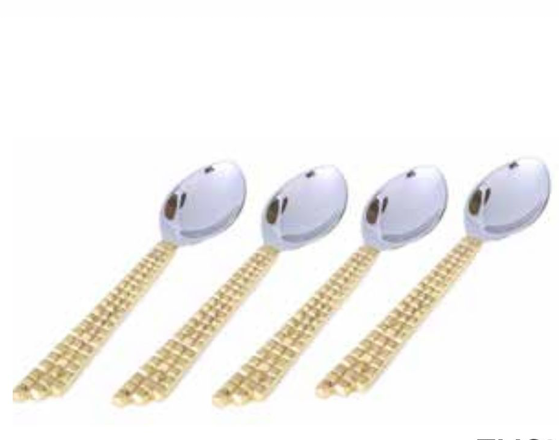 Gold Mosiac Handle Dessert Spoons Set Of 4