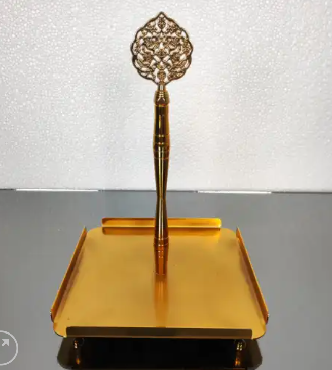 Evil Eye-Gold 4 Pcs Spices Hammered Canister with Stand Set