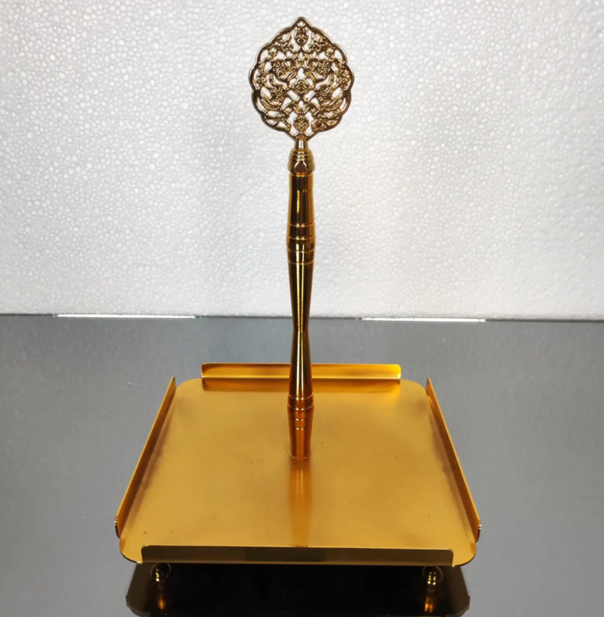 Gold and Black Spices Hammered Canister with Stand 4 pcs Set