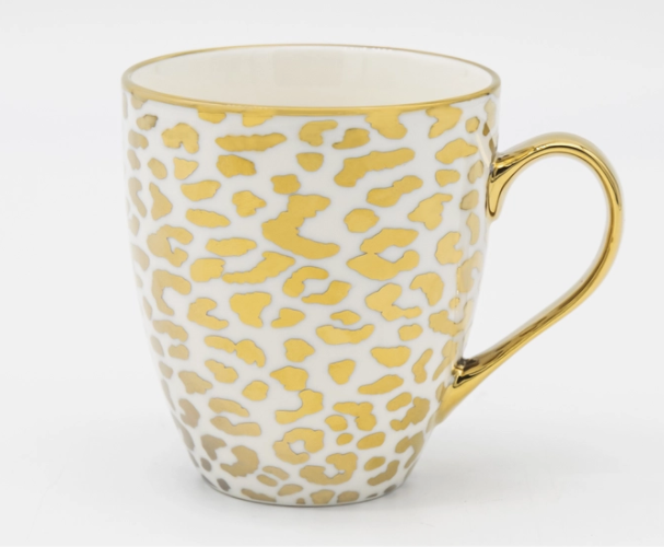 Gold Metallic Pattern Print Mugs 19 OZ