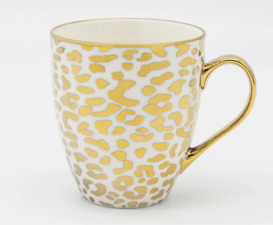 Gold Metallic Pattern Print Mugs 19 OZ