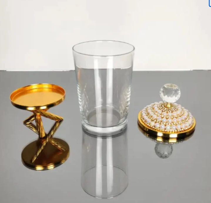 Pearl Gold Canister with Acrylic Ball Lid Sugar/Creamer Canister