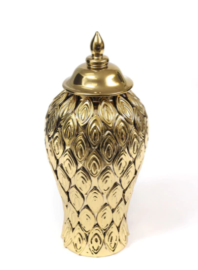 Gold Petal Textured Ginger Jars (3 Sizes)