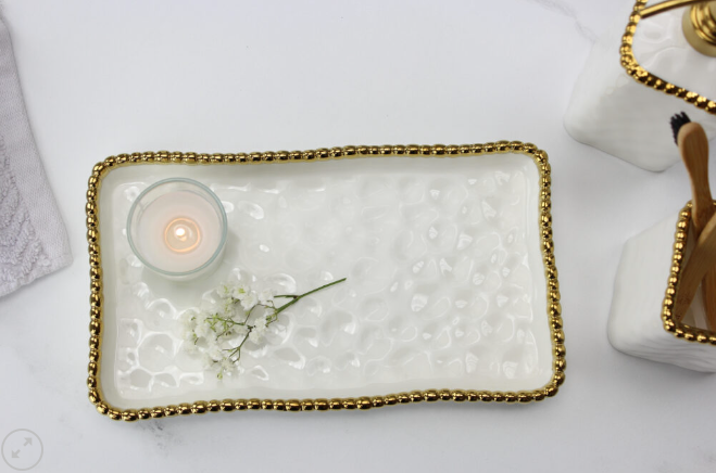 Gold Beaded Bathroom Collection (5 Items)