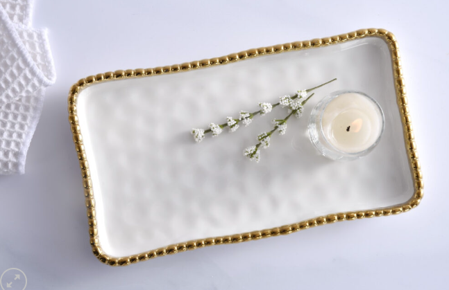 Gold Beaded Bathroom Collection (5 Items)