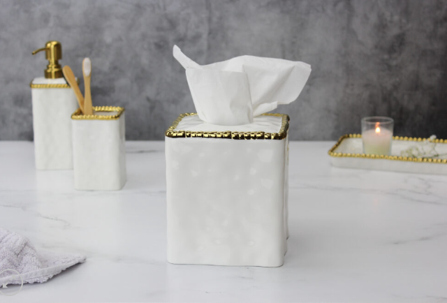 Gold Beaded Bathroom Collection (5 Items)