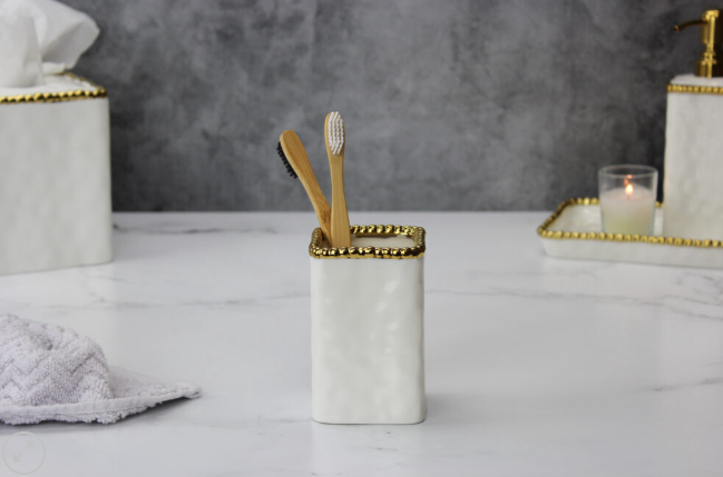 Gold Beaded Bathroom Collection (5 Items)