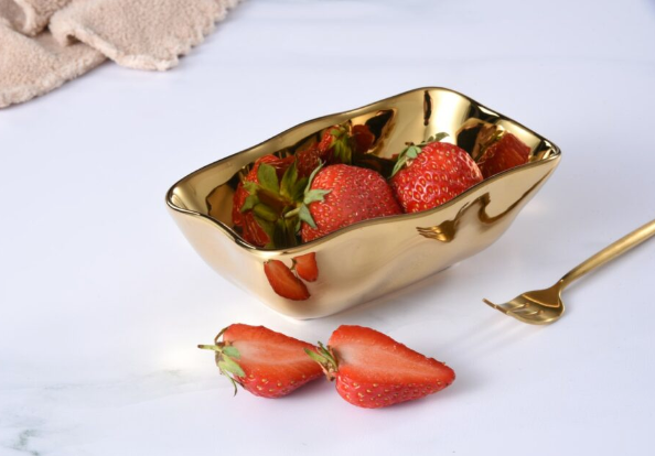 Gold Mini Rectangular Bowl