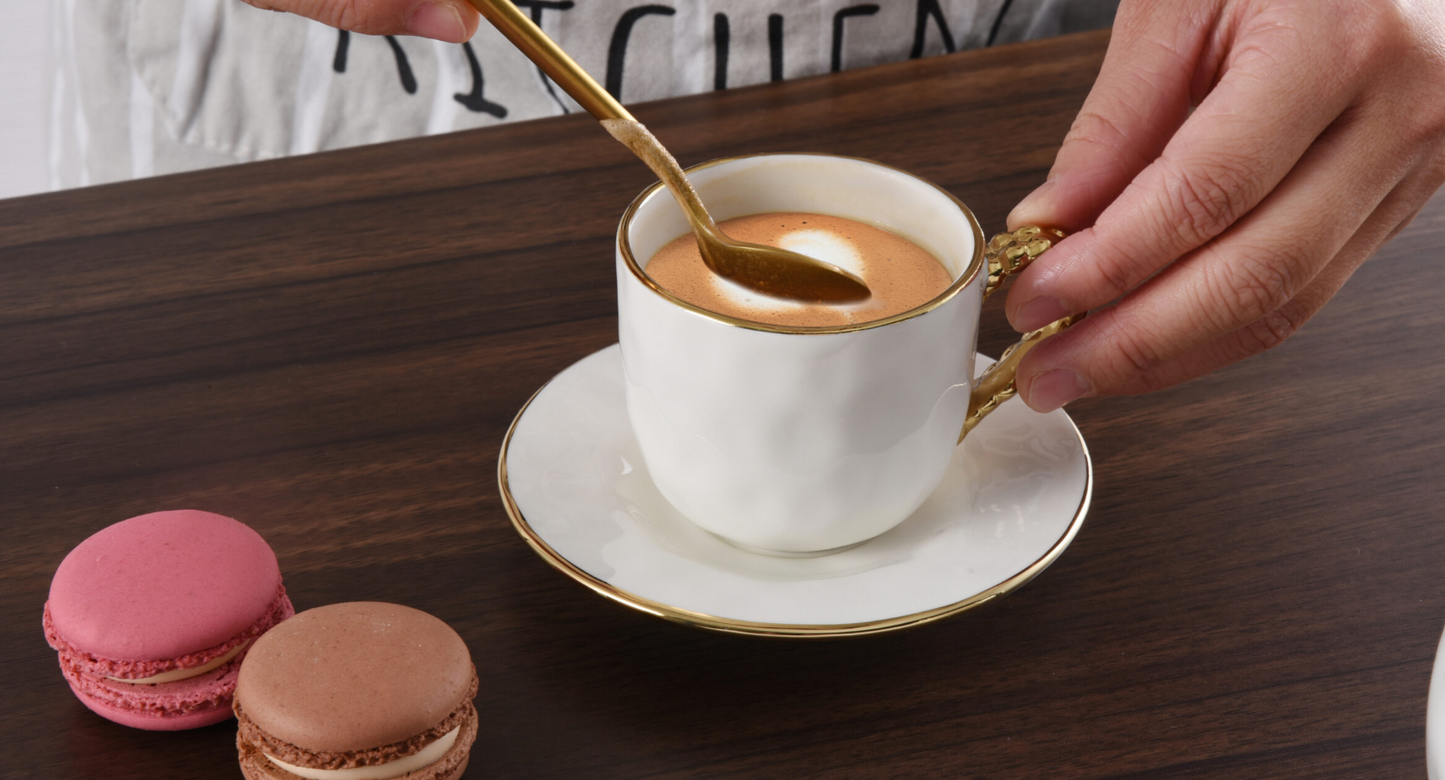Gold Beaded Tea Cup & Saucer