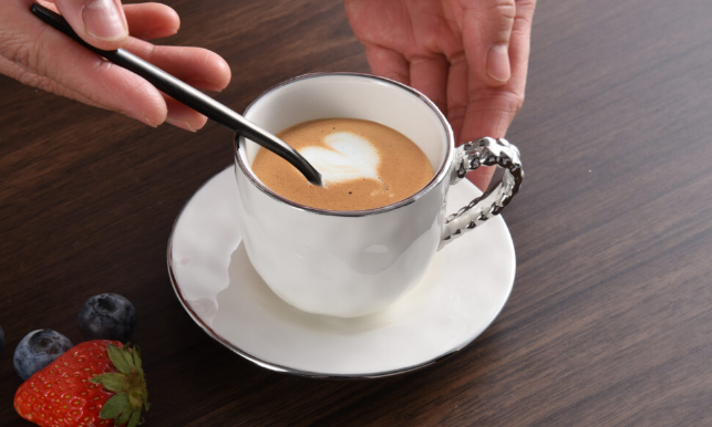 Silver Beaded Tea Cup & Saucer