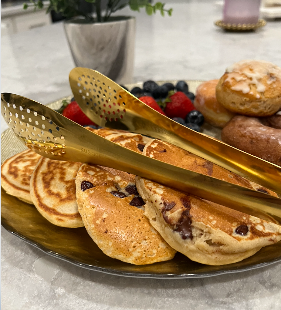 Gold Stainless Steel Slotted Tongs