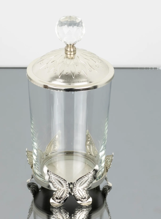 Silver Butterfly Sugar/Creamer Canister (SET of 3)
