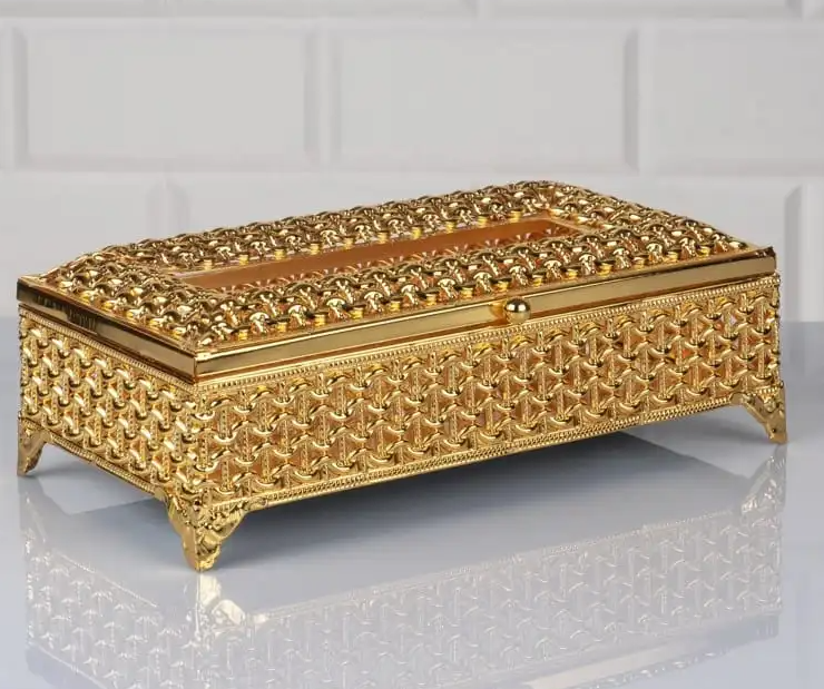 Gold Tissue Box Holder