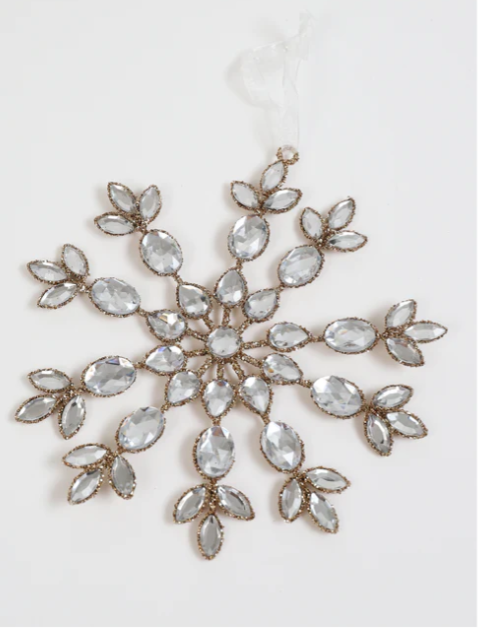 Set of 2 Crystal Snowflake Ornaments
