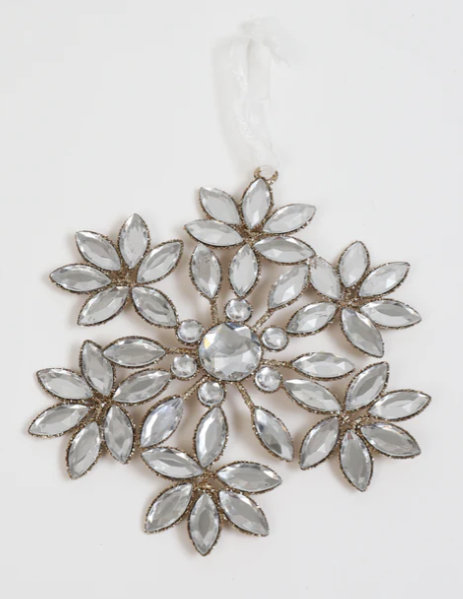 Set of 2 Crystal Snowflake Ornaments