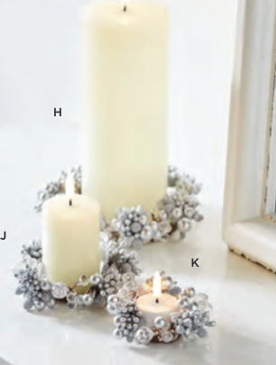 6.5 Beaded Berry and Crystal Mini Candle Wreath