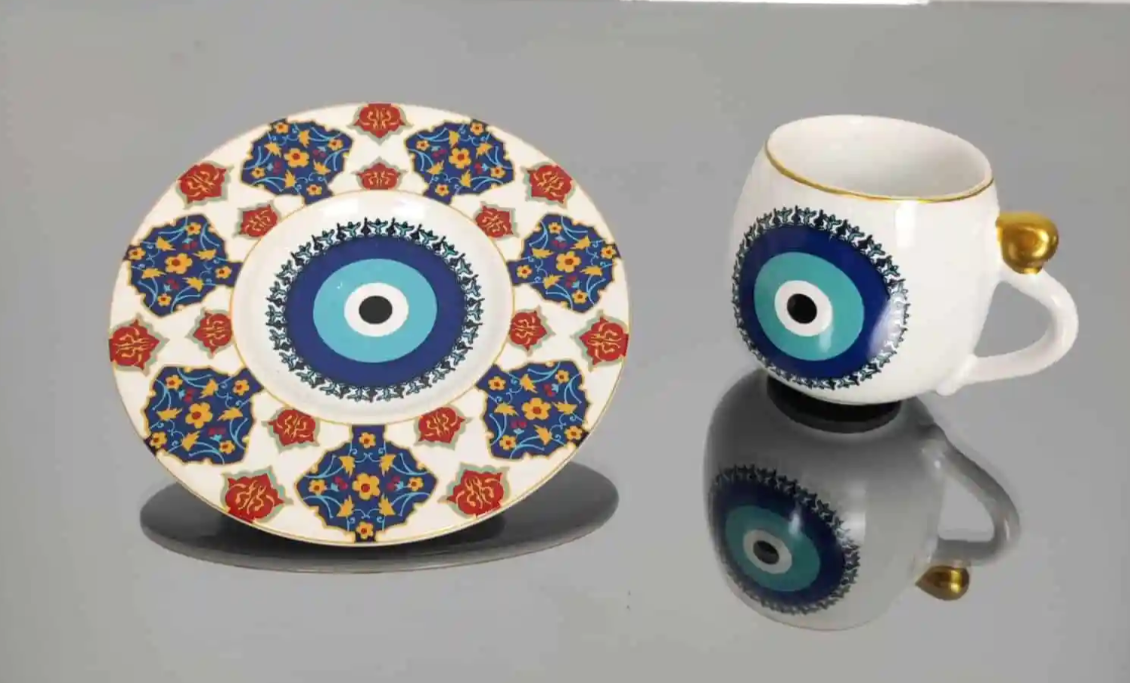 Evil Eye 6 Pcs Tea Cups Set